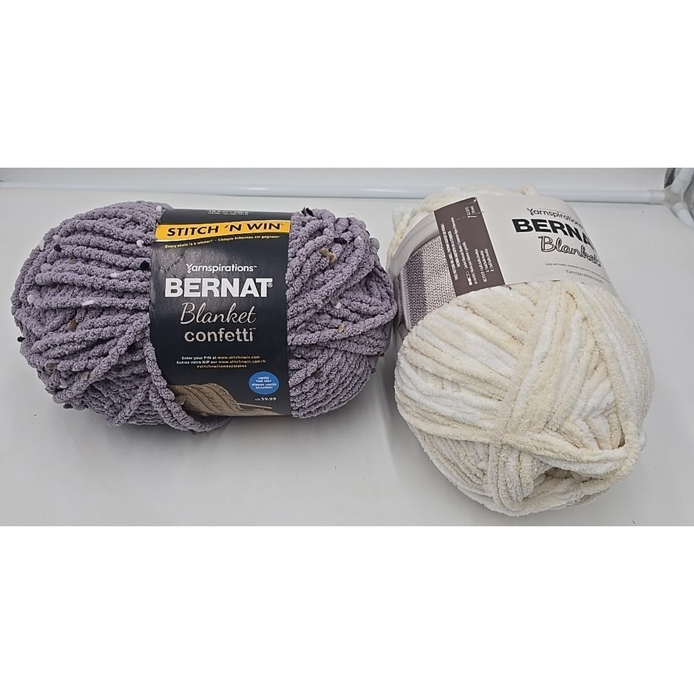 Bernat Blanket Yarn Super Bulky Chenelle‎ Confetti Gray Cream Crochet NEW